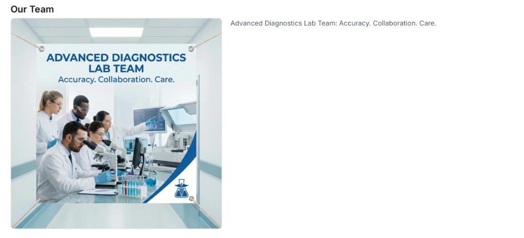 Advanced Diagnostics Lab Team